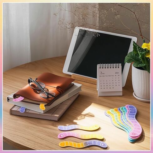 120 Pcs Worm Bookmarks Bulk Cute Holographic Glitter Gummy Worm Bookmarks Cute Book Marks for Writers Readers Classroom Rewards, Student Rewards, Bookish Bulk Supplies for Teachers in Kuwait
