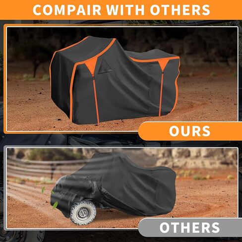 X AUTOHAUX ATV Cover for Polaris Sportsman 450/570 Waterproof 4 Wheelers Quad Cover Outdoor Sun Rain Storage Protection 210D-PU Black 211x122x120cm/83.1x48x47.2in in Kuwait