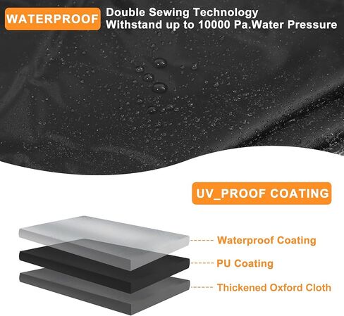 X AUTOHAUX ATV Cover for Polaris Sportsman 450/570 Waterproof 4 Wheelers Quad Cover Outdoor Sun Rain Storage Protection 210D-PU Black 211x122x120cm/83.1x48x47.2in in Kuwait