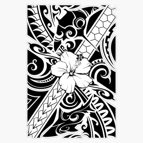 Hawaiian Style Tribal 2 Vinyl Sticker Waterproof Decal Laptop Wall Window Bumper Sticker 5" in Saudi Arabia