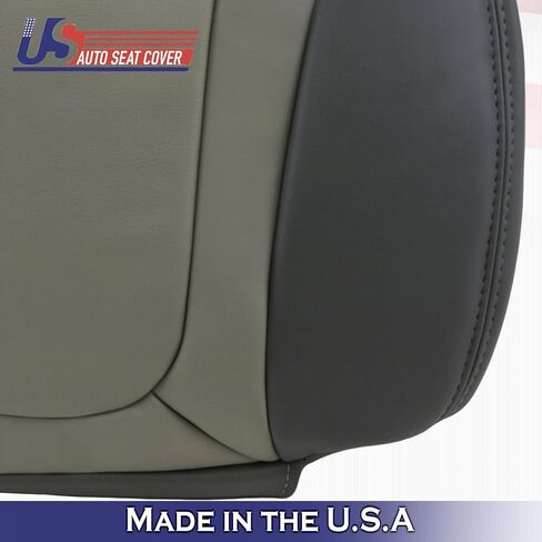 U.S.AutoSeatCover Compatible Compatible with 2002 to 2004 Chevy Trailblazer Front Bottoms Leather Seat Cover 2-Tone Gray in Kuwait
