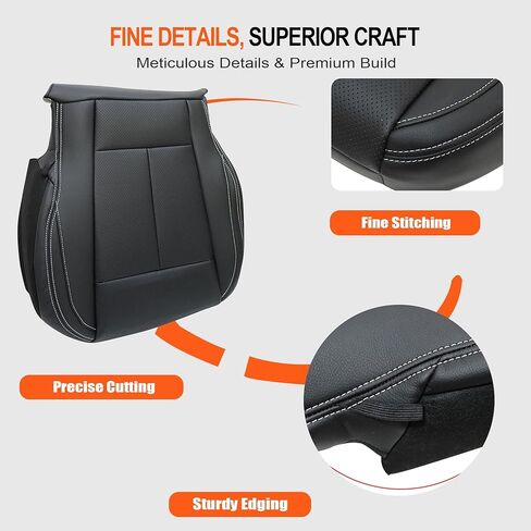 GXARTS Driver and Passenger Side Bottom Seat Cover Replacement Perforated Leather Black Fit for Ford F-150 F150 2015 2016 2017 2018 2019 2020 2021 in Saudi Arabia