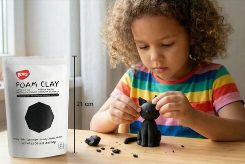 BOHS White Foam Clay Basic - Squishy,Soft, Air Dry -for School Project,Cosplay,Fake Bake, Slime Supplies-100 Grams in Kuwait