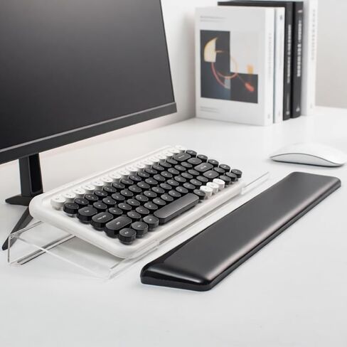 Computer Keyboard Wrist Rest,Ergonomic Keyboard Riser for Easy Typing with Gel Wrist Pad, Anti-Slip Comfort Keyboard Wrist Pad for Desktop Relieve Pain (Black, Single Wrist Rest) in Saudi Arabia