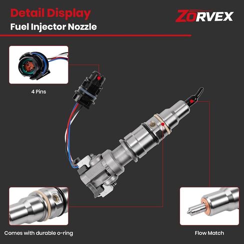 مجموعة فوهة حاقن الوقود تناسب 2004-2010 Ford E150 E250 E350 E450 & F250 F350 F450 F550 Super Duty 6.0L Powerstroke VT365 G2.8 المحرك - يستبدل 4C3Z-9E527-BRM in Kuwait