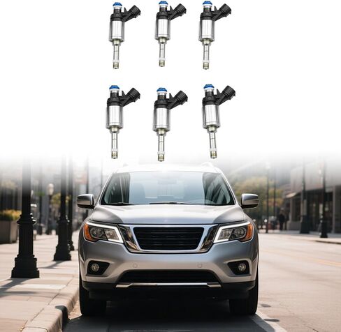 6pcs 16600-6KA0A Fuel Injectors Fit for 2016 2017 2018 2019 2020 Nissan Pathfinder Infiniti JX35 QX60 3.5L Replacement for 166006KA0A FJ1548 in Kuwait