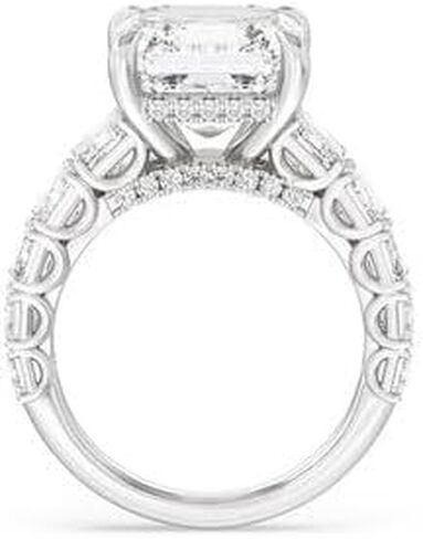 Jewels by Parijaat 3 CT Asscher Cut Created White Diamond Prong Set Wedding Engagement Ring In 14K White Gold Plated 925 Sterling Silver in Saudi Arabia
