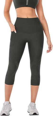 Fanka Body Sculpt Side Pocket Capri Leggings 2.0 – No Camel Toe Yoga Leggings, Reversible Wear, Upgraded 360° Core Support in Kuwait