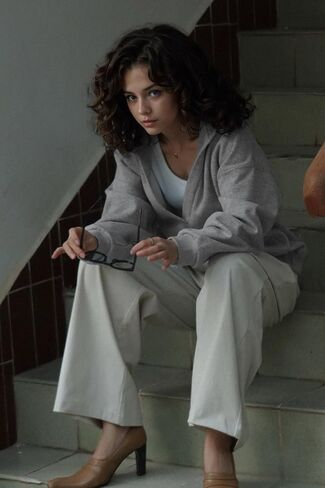 LICOBOD 2026 ملابس عصرية كنزة صوفية قطنية/سترة نسائية كبيرة الحجم بغطاء للرأس ورقبة على شكل حرف V ملابس الشارع الشهير جيب الكنغر بلوزات صوف Y2K in Kuwait