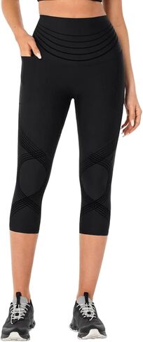 بنطال كابري بجيب جانبي من Fanka Body Sculpt 2.0 - بنطال يوجا بدون مقدمة الجمل، يمكن ارتداؤه على الوجهين، دعم أساسي محسن 360 درجة in Saudi Arabia