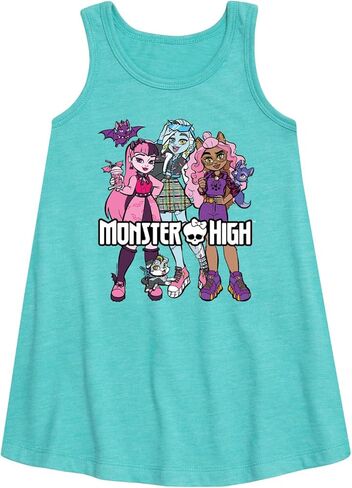 Monster High - Group with Pets - Toddler and Youth Girls A-line Dress in Saudi Arabia