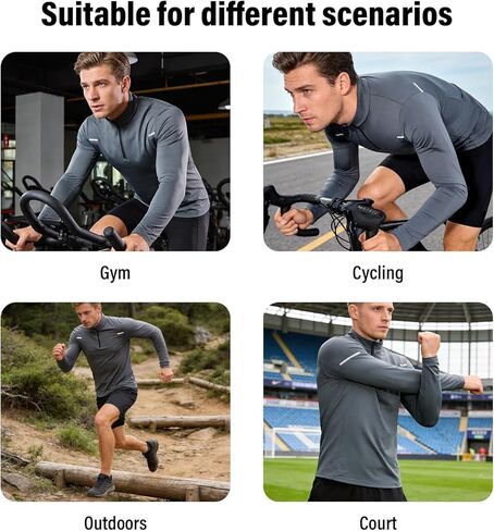 Long Sleeved Cycling Jacket, Spring Sports Windproof Full Zipper, Outdoor Cycling Equipment (Gray, L) in Saudi Arabia