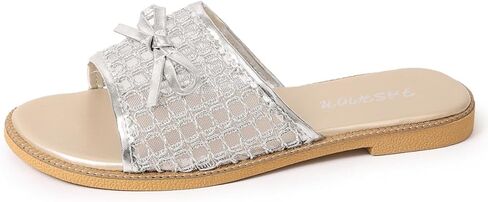 Niction Womens Flat Sandals Bow-Tie Slip On Slide Sandal Square Open Toe Slides Shoes Cute Summer Beach Comfortable Mules Flats Sandal 2026 in Kuwait