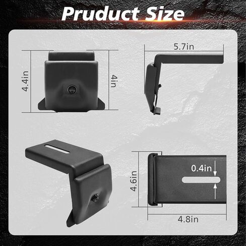 دعامات تثبيت رف السقف متوافقة مع Wrangler JL JK 2007-2024، Gladiator JT، Cherokee XJ 1984-2001، فولاذ شديد التحمل، 4 قطع in Kuwait