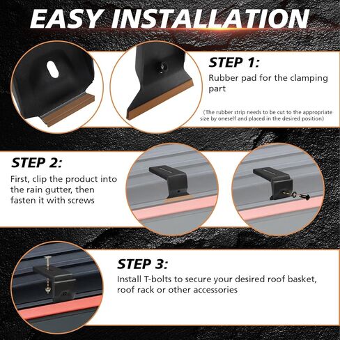 دعامات تثبيت رف السقف متوافقة مع Wrangler JL JK 2007-2024، Gladiator JT، Cherokee XJ 1984-2001، فولاذ شديد التحمل، 4 قطع in Kuwait