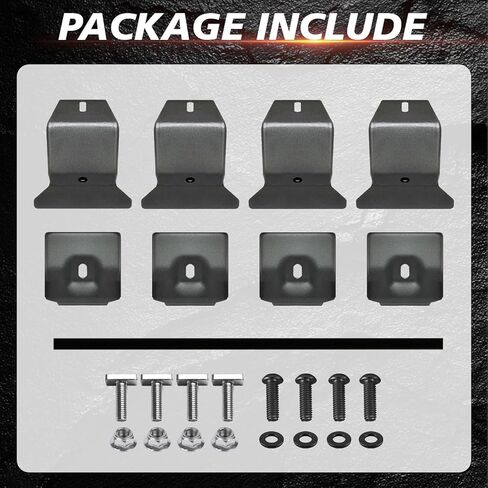 دعامات تثبيت رف السقف متوافقة مع Wrangler JL JK 2007-2024، Gladiator JT، Cherokee XJ 1984-2001، فولاذ شديد التحمل، 4 قطع in Kuwait