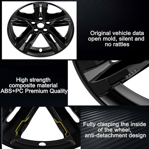 أغطية عجلات مقاس 18 بوصة متوافقة مع Ford Explorer 2020 2021 2022 2023 2024؛ مجموعة من 4 أغطية للعجلات؛ أسود لامع in Kuwait