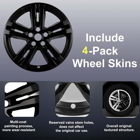 أغطية عجلات مقاس 18 بوصة متوافقة مع Ford Explorer 2020 2021 2022 2023 2024؛ مجموعة من 4 أغطية للعجلات؛ أسود لامع in Kuwait