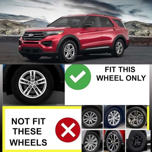 أغطية عجلات مقاس 18 بوصة متوافقة مع Ford Explorer 2020 2021 2022 2023 2024؛ مجموعة من 4 أغطية للعجلات؛ أسود لامع in Kuwait