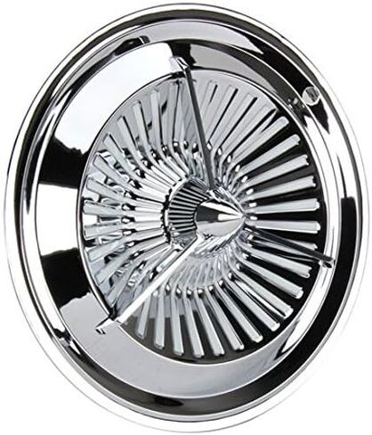 Speedway Motors 15-Inch Polara Style Tri-Bar Turbine Chrome Hubcaps, Set of 4, Jet Turbine Inspired Design with Die-Cast Chrome Plated Center Bullet, Fits Most 15-Inch Steel Wheels in Saudi Arabia