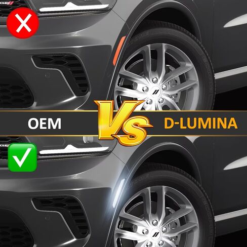 D-Lumina Smoked Lens 2-Row Full LED Side Marker Light Compatible with Dodge Durango 2021 2022 2023 2024 2025, Front Bumper LED Side Lights LED Turn Signal Light Kit White for Driver & Passenger Side in Saudi Arabia
