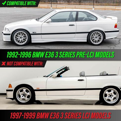 USR 92-96 E36 ضوء علامة جانبية - مجموعة مصابيح الحاجز (يسار + يمين) - متوافقة مع 1992-1996 BMW 3 Series 2D كوبيه أو 4D سيدان جميع الموديلات/الزخرفة (عدسة شفافة مع إطار أسود ومصابيح كهرمانية) in Saudi Arabia
