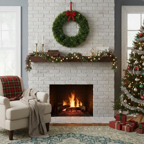 مجموعة Pure Garden مكونة من 2 أكاليل - أكاليل ثعلب صناعية مستديرة مقاس 20 بوصة للربيع أو الصيف أو الشتاء أو الخريف - ديكور خارجي/داخلي للباب الأمامي in Kuwait