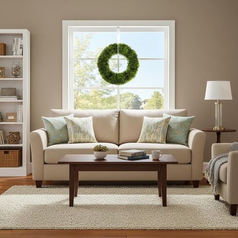 مجموعة Pure Garden مكونة من 2 أكاليل - أكاليل ثعلب صناعية مستديرة مقاس 20 بوصة للربيع أو الصيف أو الشتاء أو الخريف - ديكور خارجي/داخلي للباب الأمامي in Kuwait