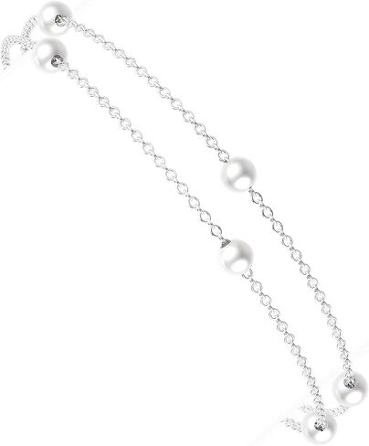 Gold Pearl Bracelets for Women,14K Gold Plated Dainty Bracelets Non Tarnish Tiny Bead Link Chain Layered Bracelets Set Jewelry Gift for Women in Kuwait