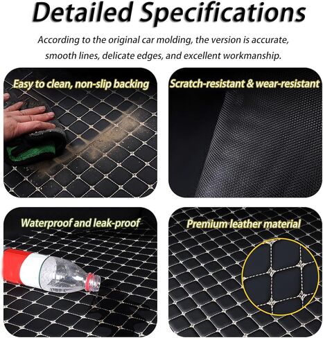 Car Trunk Mat Cargo Liner for Hyundai Creta 2016-2021 2022 2023 2024 2025 2026, All-Weather Waterproof Trunk Protector, Non-Slip Heavy-Duty Cargo Mat, Leather Boot Mat Interior Accessories in Saudi Arabia
