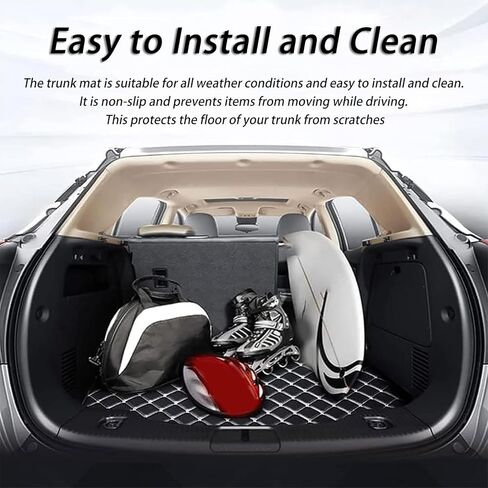 Car Trunk Mat Cargo Liner for Hyundai Creta 2016-2021 2022 2023 2024 2025 2026, All-Weather Waterproof Trunk Protector, Non-Slip Heavy-Duty Cargo Mat, Leather Boot Mat Interior Accessories in Saudi Arabia