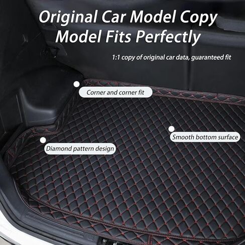 Car Trunk Mat Cargo Liner for Hyundai Creta 2016-2021 2022 2023 2024 2025 2026, All-Weather Waterproof Trunk Protector, Non-Slip Heavy-Duty Cargo Mat, Leather Boot Mat Interior Accessories in Saudi Arabia