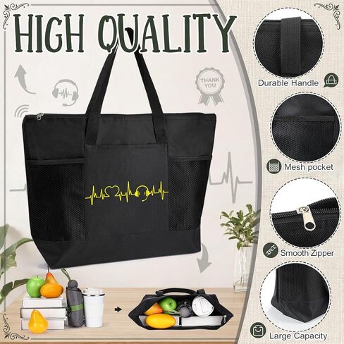 6 Pcs 911 Dispatcher Appreciation Gift Tote Bags with Mesh Pocket for Women Thank You Gift for Dispatch Coworker in Saudi Arabia