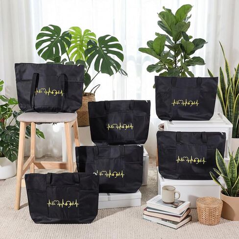 6 Pcs 911 Dispatcher Appreciation Gift Tote Bags with Mesh Pocket for Women Thank You Gift for Dispatch Coworker in Saudi Arabia