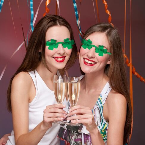 نظارات عيد القديس باتريك شامروك - نظارات شمسية بأربعة أوراق البرسيم نظارات شمسية خضراء محظوظة للبالغين لوازم تزيين هدايا عيد القديس باتريك in Kuwait