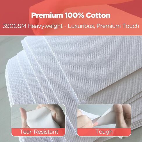 ورق قماش للطباعة، 10 ورقات من القماش القطني القابل للطباعة - 8.5 × 11 بوصة ثقيلة الوزن 390 جرام في المتر المربع ورقة نهائية غير لامعة للطابعة النافثة للحبر، بدون علامة مائية مثالية للحرف اليدوية والصور (CP-01) in Kuwait