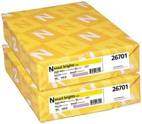Exact Multi-Purpose Colored Copy Paper, 8-1/2" x 11", 50lb, Bright Yellow, 2 Packs, 26701 in Saudi Arabia