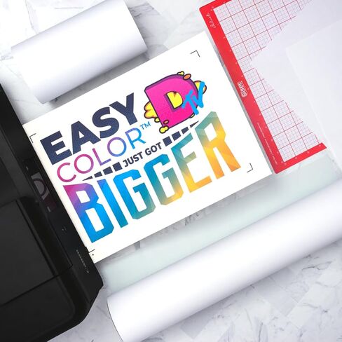 Siser EasyColor DTV، ورقة مقاس 11 بوصة × 16.5 بوصة - فينيل ناقل للحرارة متوافق مع الطابعة النافثة للحبر - يمكن كيها على عمليات النقل المباشرة إلى الفينيل للقمصان والإكسسوارات والمزيد in Saudi Arabia