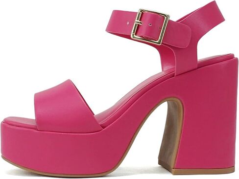 Women Open Toe Ankle Strap Platform Chunky Block High Heeled Sandal in Saudi Arabia