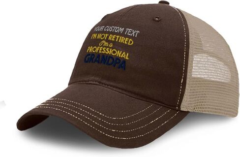 Richardson Soft Mesh Cap Hat Embroidered Gold Professional Grandpa Grandfather Trucker Hats for Men & Women in Saudi Arabia