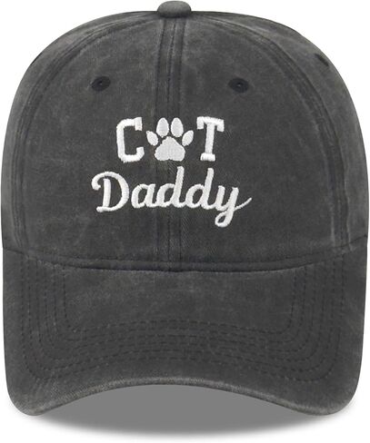 Embroidered Vintage Washed Cotton Baseball Cap, Adjustable Unisex Pet Dad Hat for Men Women Outdoor Casual Gift in Saudi Arabia