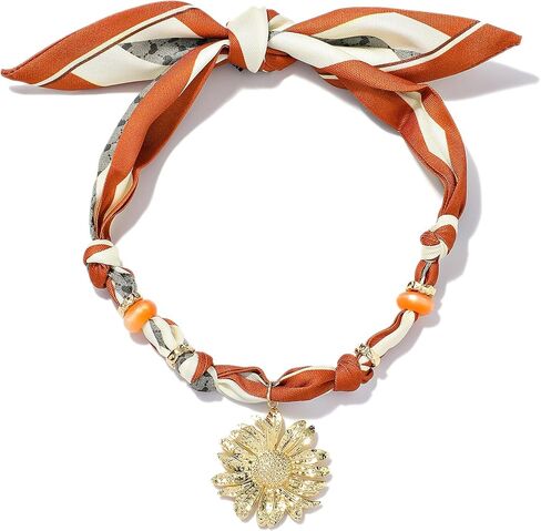 قلادة وشاح للنساء بقلادة باندانا مع قلادة مطلية بالذهب على شكل قلب، صليب، قمر، هدايا مجوهرات عصرية in Kuwait