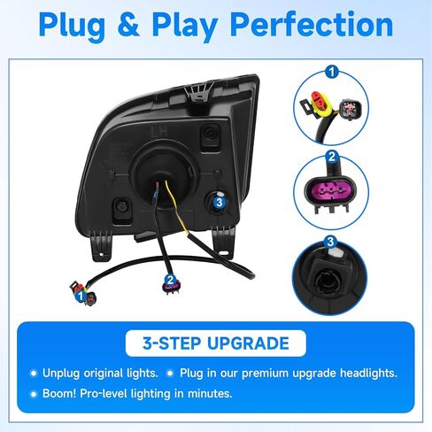 ELH LED Projector DRL Headlight Assembly Fit For 2005-2009 Ford Mustang LED 2005 2006 2007 2008 2009 05 06 07 08 09 Mustang Headlamp in Kuwait
