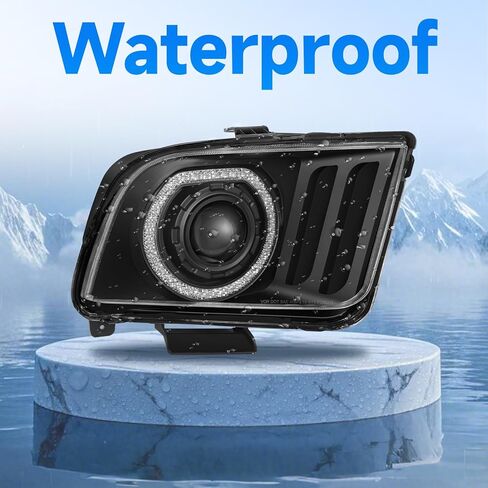 ELH LED Projector DRL Headlight Assembly Fit For 2005-2009 Ford Mustang LED 2005 2006 2007 2008 2009 05 06 07 08 09 Mustang Headlamp in Kuwait