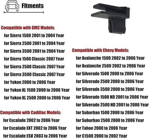 2PCS Rear Center Console Cup Holder Latch Clips Compatible with Chevrolet Silverado Tahoe Suburban 2000 2001 2002 2003 2004 2005 2006 2007 Year, for 88934982 in Kuwait