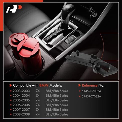 A-Premium Cup Holder Compatible with BMW Z4 2003-2008, Right Side, Black, Replace# 51457070326 in Saudi Arabia