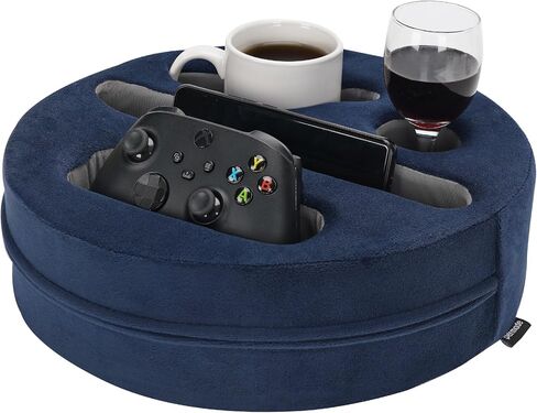Cup Pillow Holder for Couch – Cup Glass Mug Cozy Pillow | Bed Couch Cup Holder for Snacks, Beverage, Remote | Sofa Drink Buddy for Car, RV, Living Room, Boat, Bedroom (Navy Blue) in Kuwait