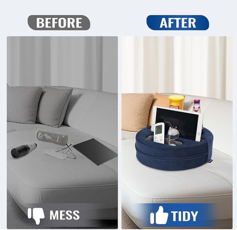 Cup Pillow Holder for Couch – Cup Glass Mug Cozy Pillow | Bed Couch Cup Holder for Snacks, Beverage, Remote | Sofa Drink Buddy for Car, RV, Living Room, Boat, Bedroom (Navy Blue) in Kuwait