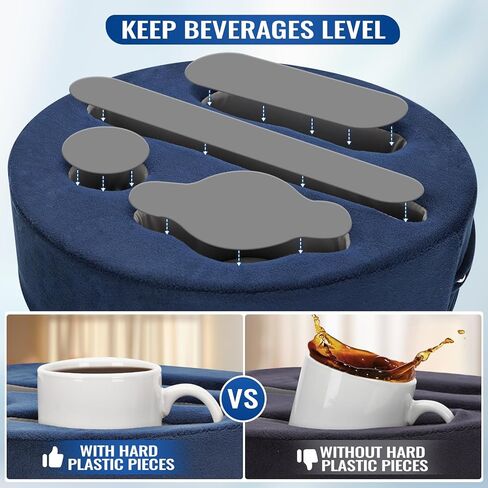 Cup Pillow Holder for Couch – Cup Glass Mug Cozy Pillow | Bed Couch Cup Holder for Snacks, Beverage, Remote | Sofa Drink Buddy for Car, RV, Living Room, Boat, Bedroom (Navy Blue) in Kuwait