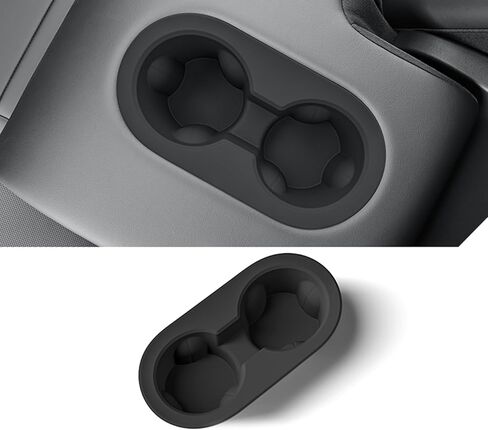 Rear Seat Cup Holder Inserts for Tesla Model Y Juniper 2025, Cup Holder Insert Liner Coasters Mat Pad Car Silicone Interior Trim 3D(Rear-Juniper 25+) in Kuwait